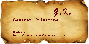 Gaszner Krisztina névjegykártya